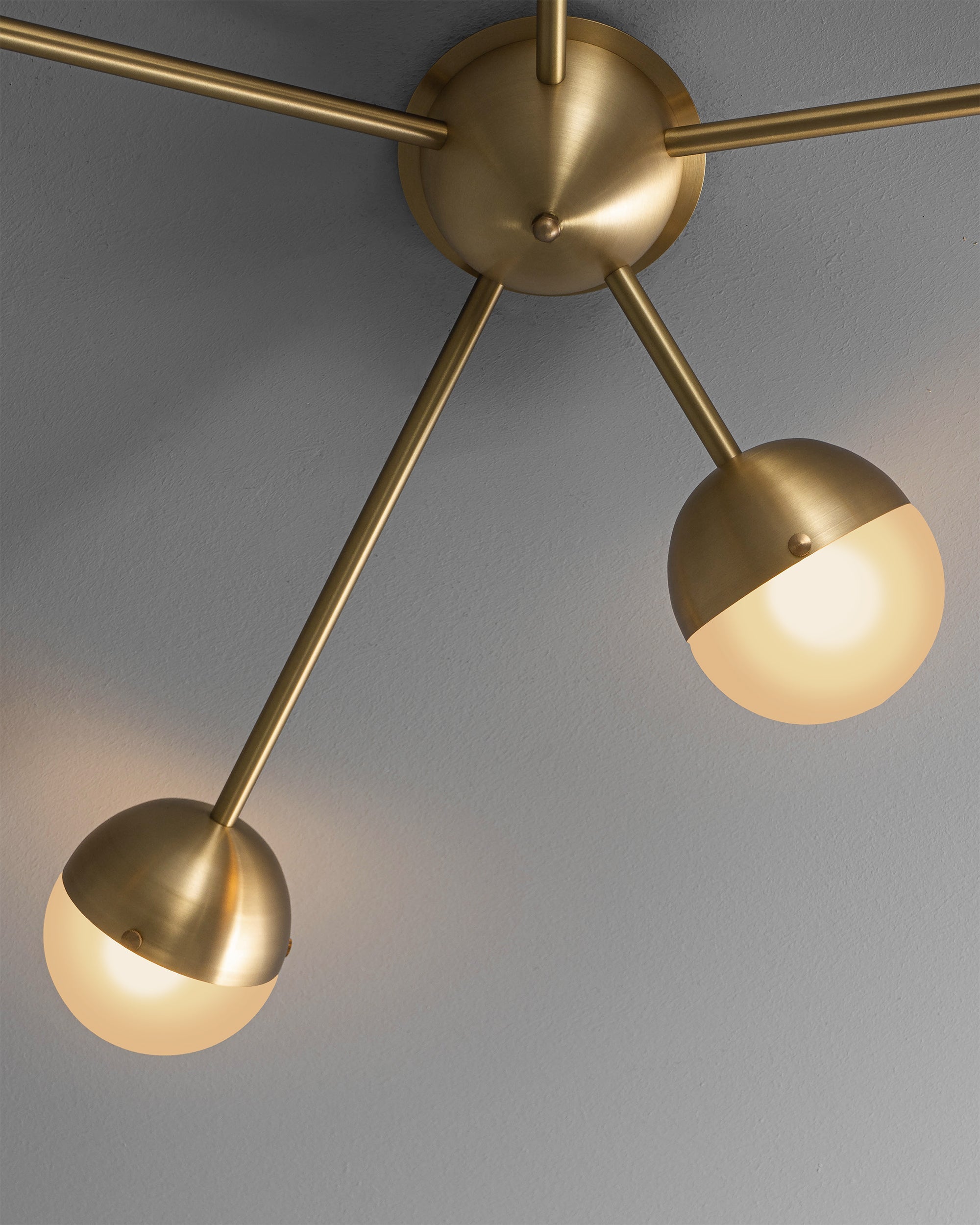 Schwung Molecule Spark Burnished Brass Frosted Ceiling/Wall Light